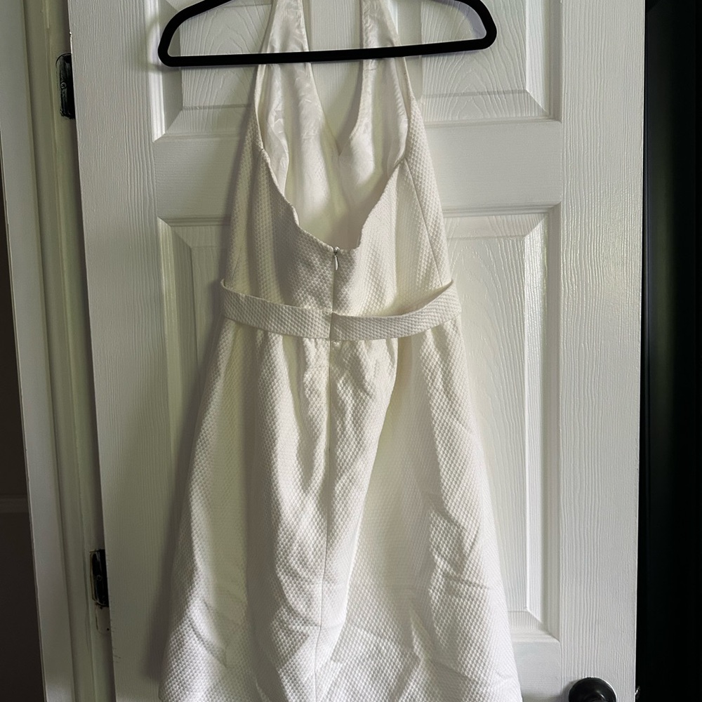 David Meister White Halter Top Dress - Picture 2 of 4